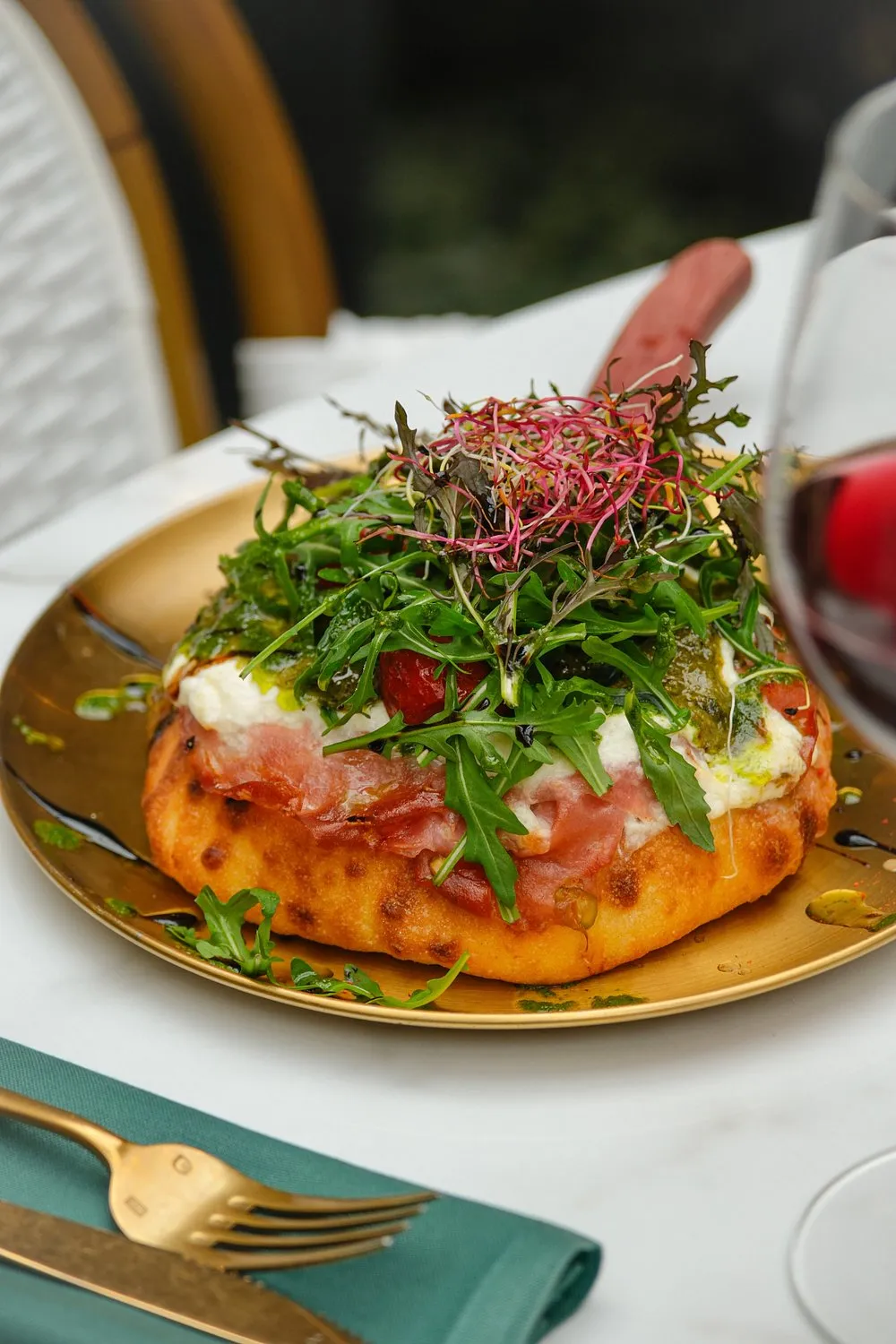 Focaccia burrata & jambon cru